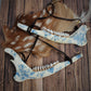 Blue Floral Deer Jawbones