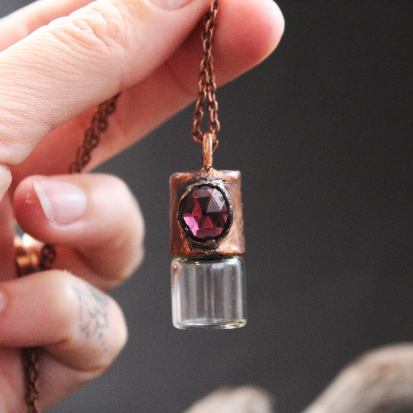 Amethyst Cremation Vial Necklace