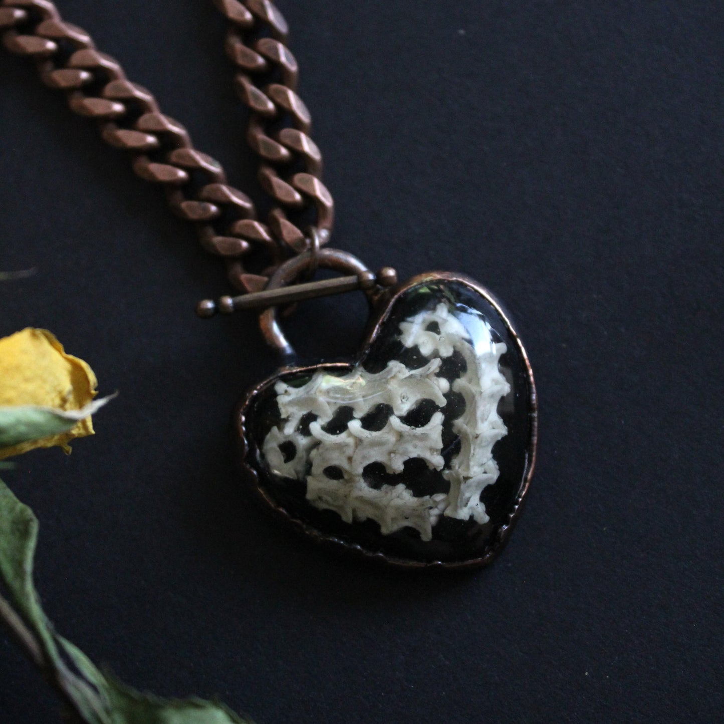 Snake Bones Heart Necklace