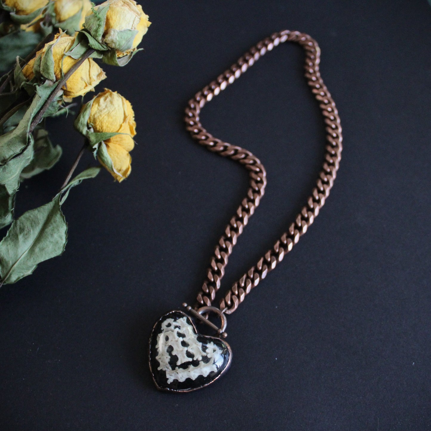 Snake Bones Heart Necklace