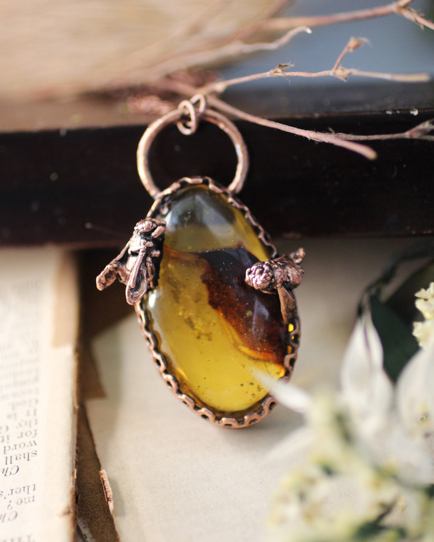 Amber Honeybee Necklace