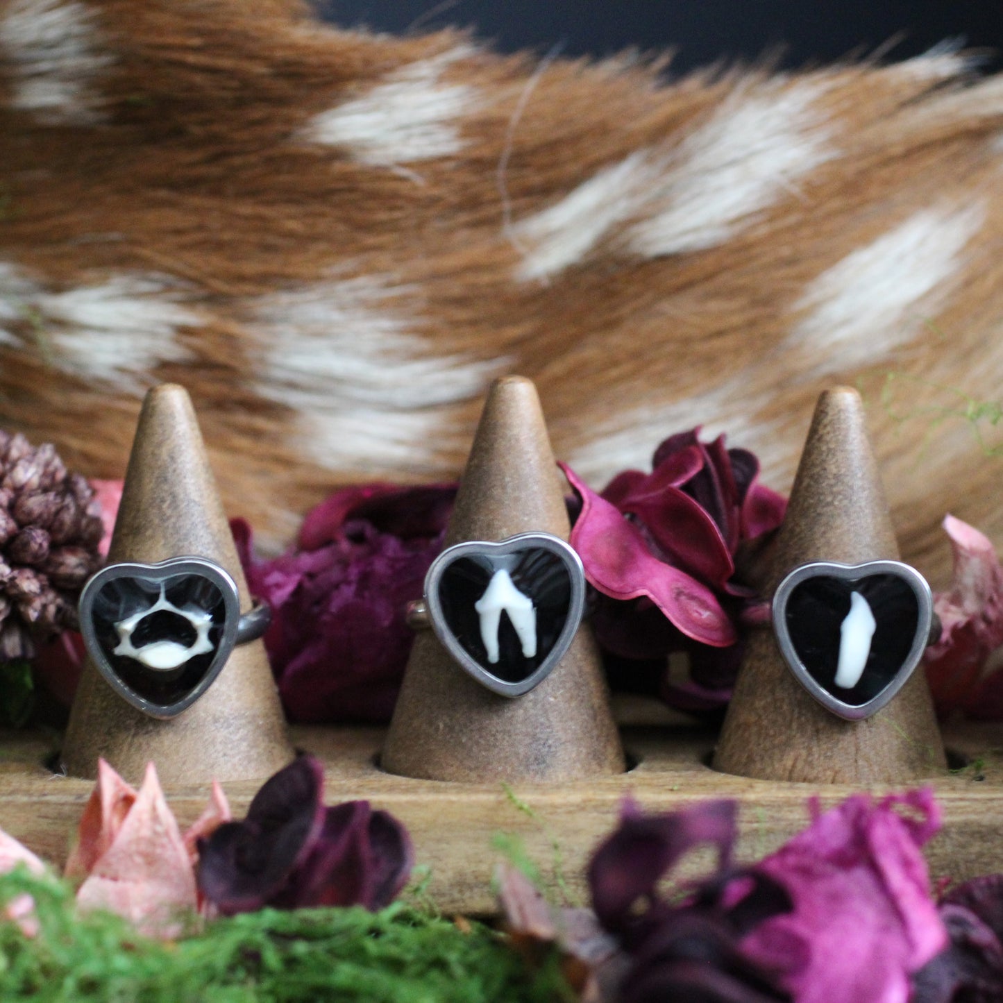 Heart Shaped Tooth and Bone Rings