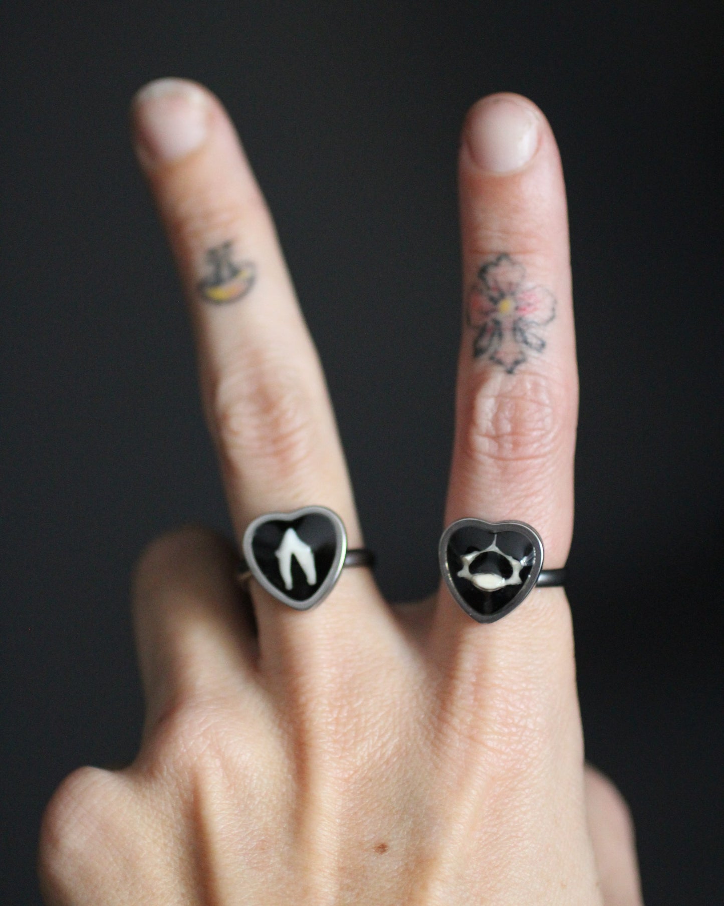Heart Shaped Tooth and Bone Rings